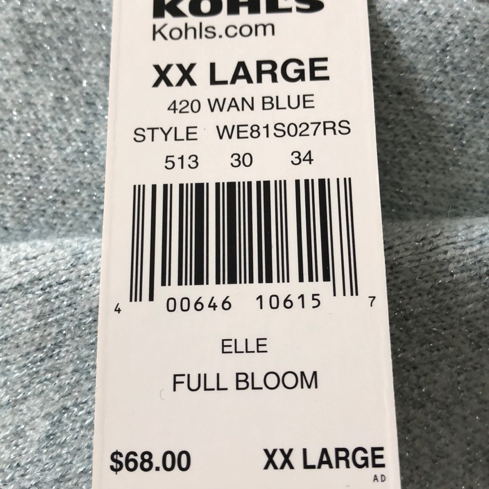 Elle Wan Blue Full Bloom coat sweater - Picture 6 of 7